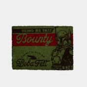 Tapete de bienvenida verde de 40 x 60 cm con el logo de Boba Fett