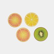 Portavasos x4 unidades diseño frutas