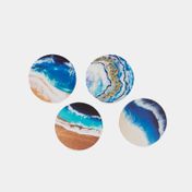 Portavasos de 10.5 cm círculos y olas x 4 unidades