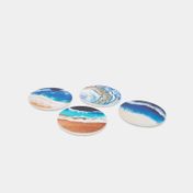Portavasos de 10.5 cm círculos y olas x 4 unidades