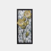 Cuadro de flores y hojas de 42 x 92 cm