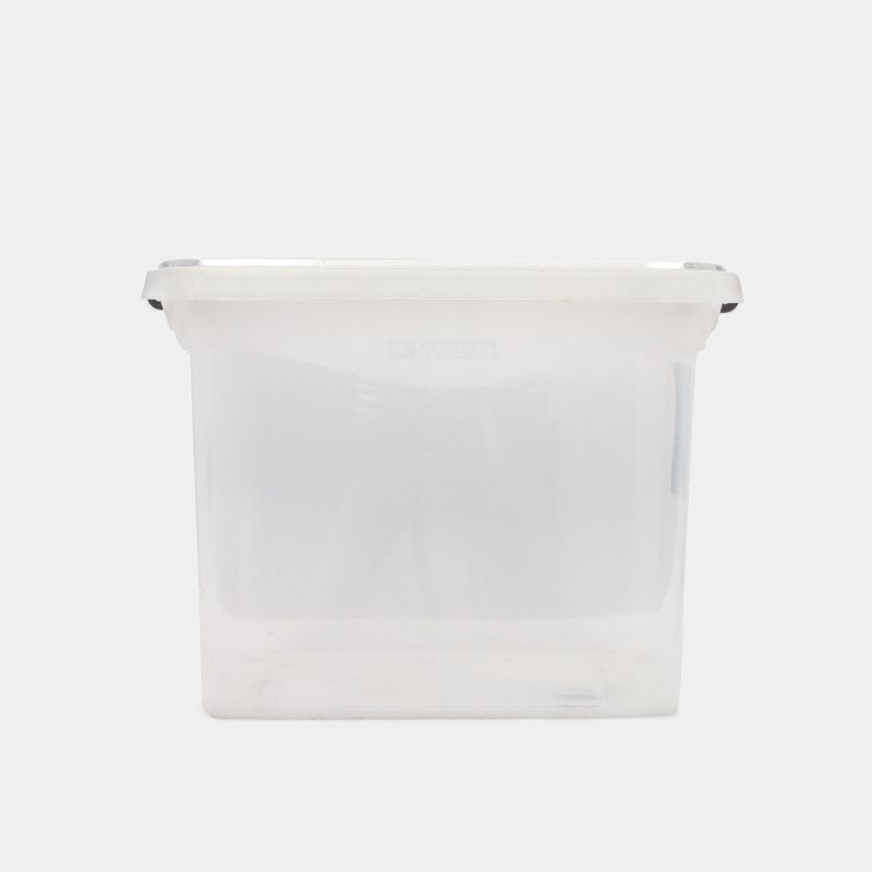 Caja organizadora plástica de 11 litros con tapa, transparente