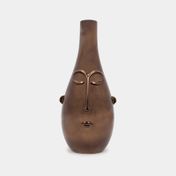 Jarrón de rostro bronce metalizado 39 x 18 x 15,8 cm