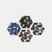 Portavasos x4 unidades diseño hexágono