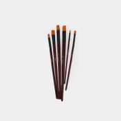 Set de pincel plano con mango x 6 piezas
