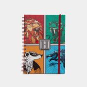 Cuaderno A5 argollado y rayado de 80 hojas, Hogwarts
