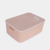 Caja organizadora rosada con tapa