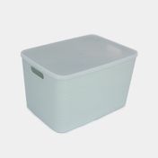 Caja organizadora verde grisáceo con tapa