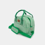 Lonchera térmica con diseño de líneas verdes con blanco