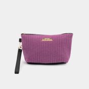 Cosmetiquera 12 x 21 x 7 cm morada con negro