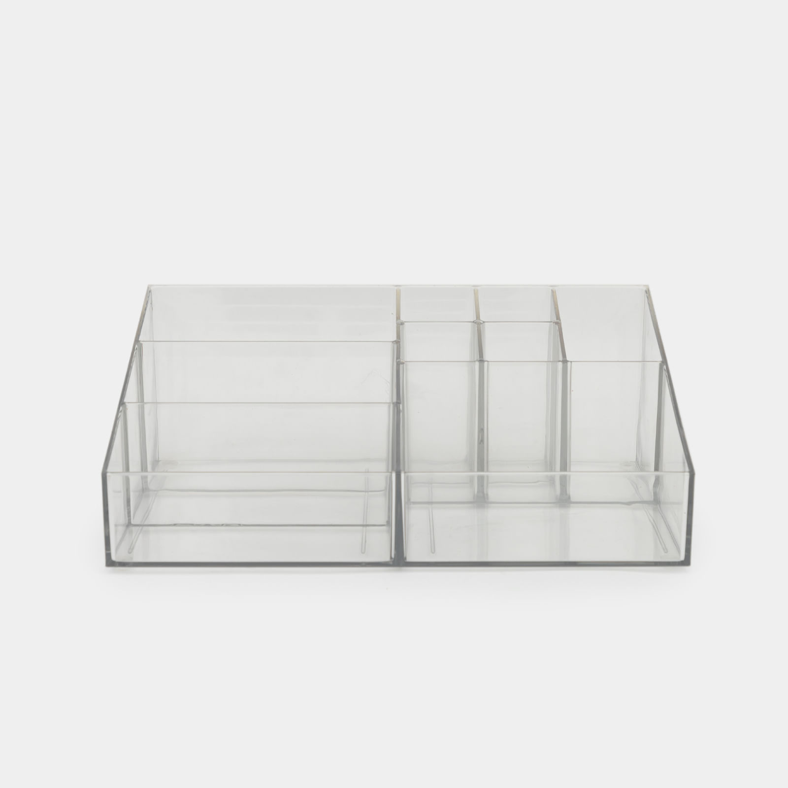 Organizador transparente con 9 compartimientos de 9.2 x 25 x 18.6 cm