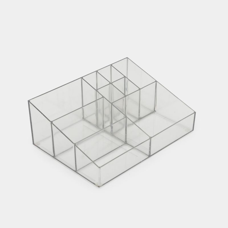 Organizador transparente con 9 compartimientos de 9.2 x 25 x 18.6 cm