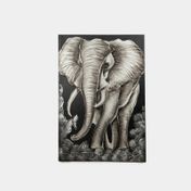 Cuadro decorativo elefante plateado