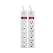 Set de multitomas de 6 salidas con cable de 60 cm x 2 unidades