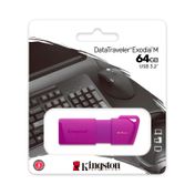 Memoria USB Kingston morada neón de 64 GB