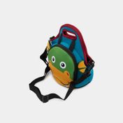 Lonchera de 2 bolsillos, diseño monstruo verde, azul y amarillo