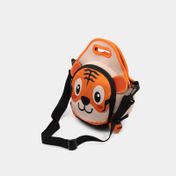 Lonchera de dos bolsillos, diseño tigre anaranjado y beige