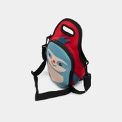 Lonchera con diseño de oso perezoso, azul y rojo