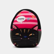 Morral diseño gato, negro, rosado y fucsia