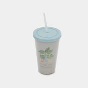 Vaso plástico con pitillo "tips voor jouw urban jungle" 450 ml