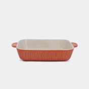 Refractaria de 920 ml naranja con blanco