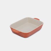 Refractaria de 920 ml naranja con blanco