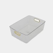 Organizador transparente con manijas 9.5 x 29.5 x 20.5 cm