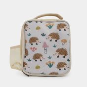 Lonchera beige infantil diseño erizo y hongos