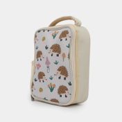 Lonchera beige infantil diseño erizo y hongos
