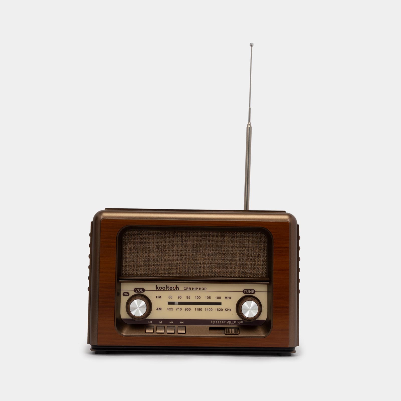 Radio vintage AM/FM Kooltech café de 3 W RMS con Bluetooth