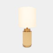 Lámpara de mesa dorada con blanco de 62 x 28 cm