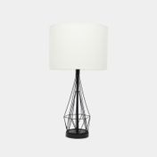 Lámpara de mesa blanca con negro diseño geometric large de 65 x 35.5 cm