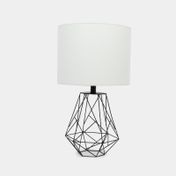 Lámpara de mesa geometric negra con blanco de 57 x 33 cm