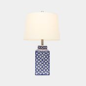 Lámpara de mesa azul con blanco de 57.7 x 33 cm