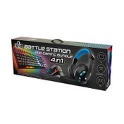Combo gaming 4 en 1 Battle Station de teclado + mouse + audífonos + Pad mouse