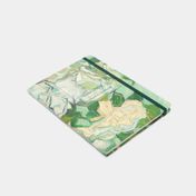 Libreta ejecutiva diseño flores con banda elástica 20.5 x 14.5 cm