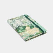 Libreta ejecutiva diseño flores con banda elástica 14.5 x 9.5 cm