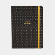Libreta ejecutiva negra con banda elástica 20.5 x 14.5 cm