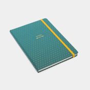 Libreta ejecutiva verde oscuro con banda elástica 20.5 x 14.5 cm