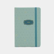 Libreta ejecutiva verde con banda elástica 14.5 x 9.5 cm