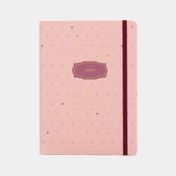 Libreta ejecutiva rosada con banda elástica 20.5 x 14.5 cm