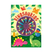 Libro para colorear dinosaurio, con crayolas