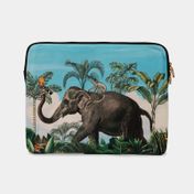 Funda para portátil de 14" con diseño de elefante y mono