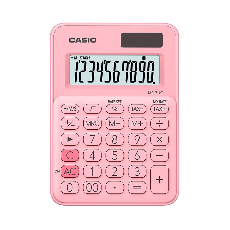 Calculadora básica Casio MS-7UC-PK, rosada