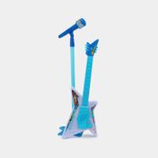 Guitarra infantil azul con luz y micrófono
