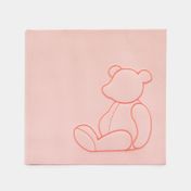 Álbum fotográfico rosado de 22 x 23,5 cm con diseño de oso bordado