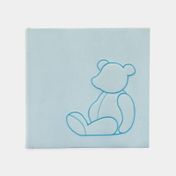 Álbum fotográfico azul de 22 x 23,5 cm con diseño de oso bordado