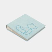 Álbum fotográfico azul de 22 x 23,5 cm con diseño de oso bordado