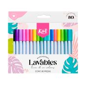 Marcadores lavables kiut x 80 unidades