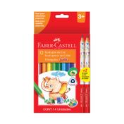 Colores Faber Castell x12 unidades + 2 ecolapices grafito jumbo